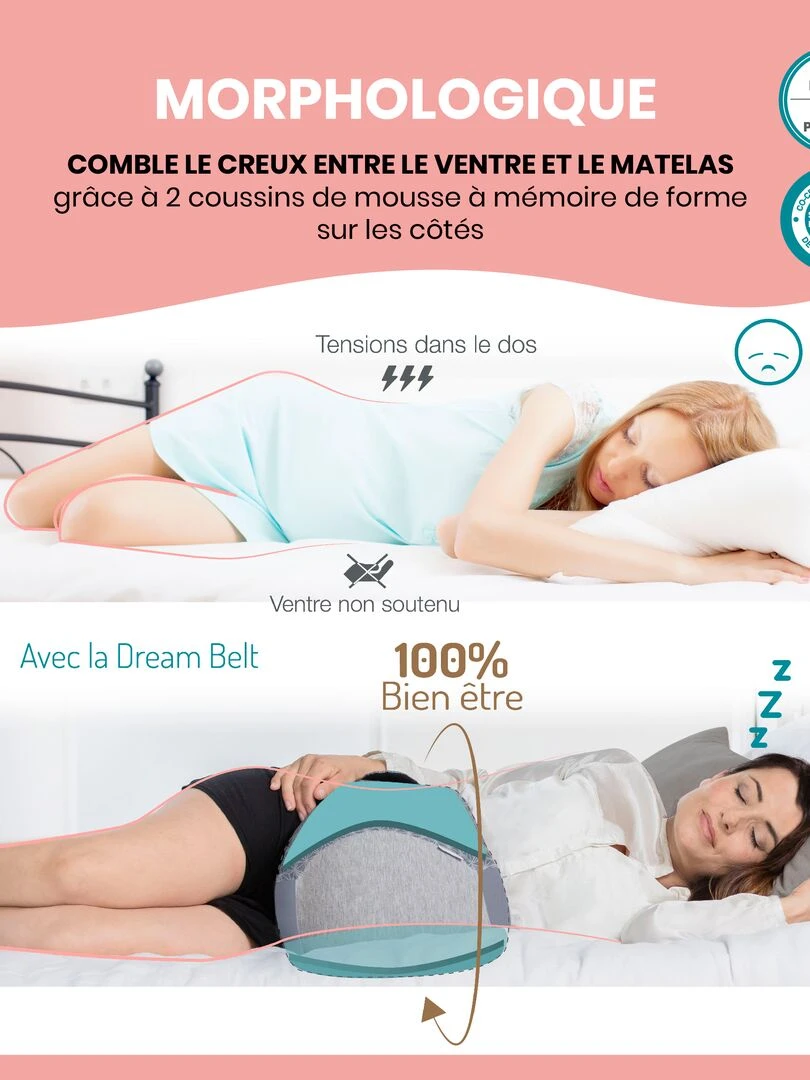 Ceinture de sommeil Femme Enceinte Dream Belt Grise   M/L   OekoTex   Made In Europe Babymoov   Gris