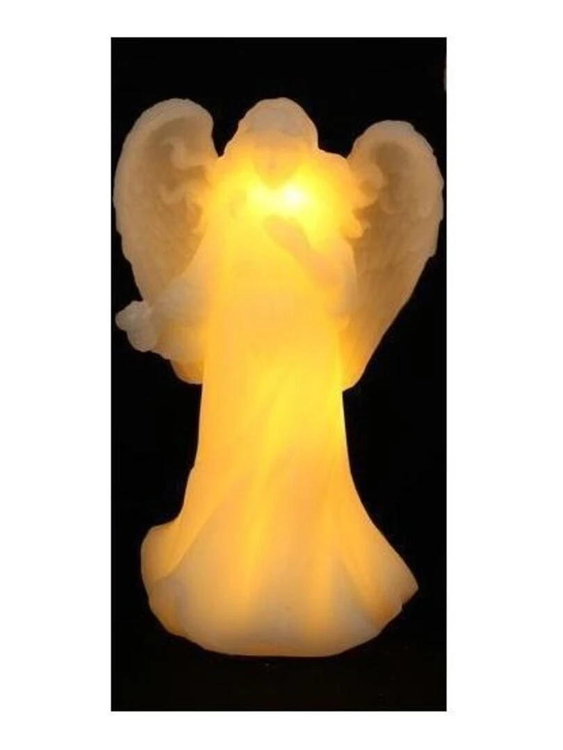 Ange en cire lumineux de noel Blanc