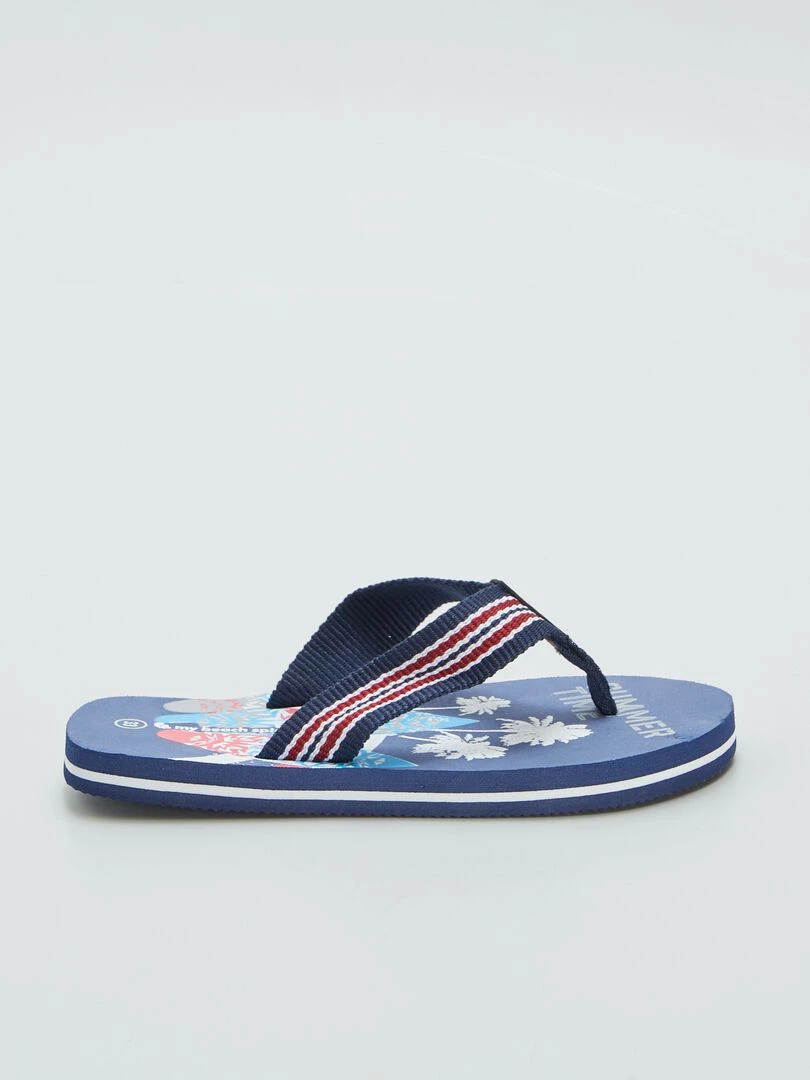 Tongs imprimées surf bleu