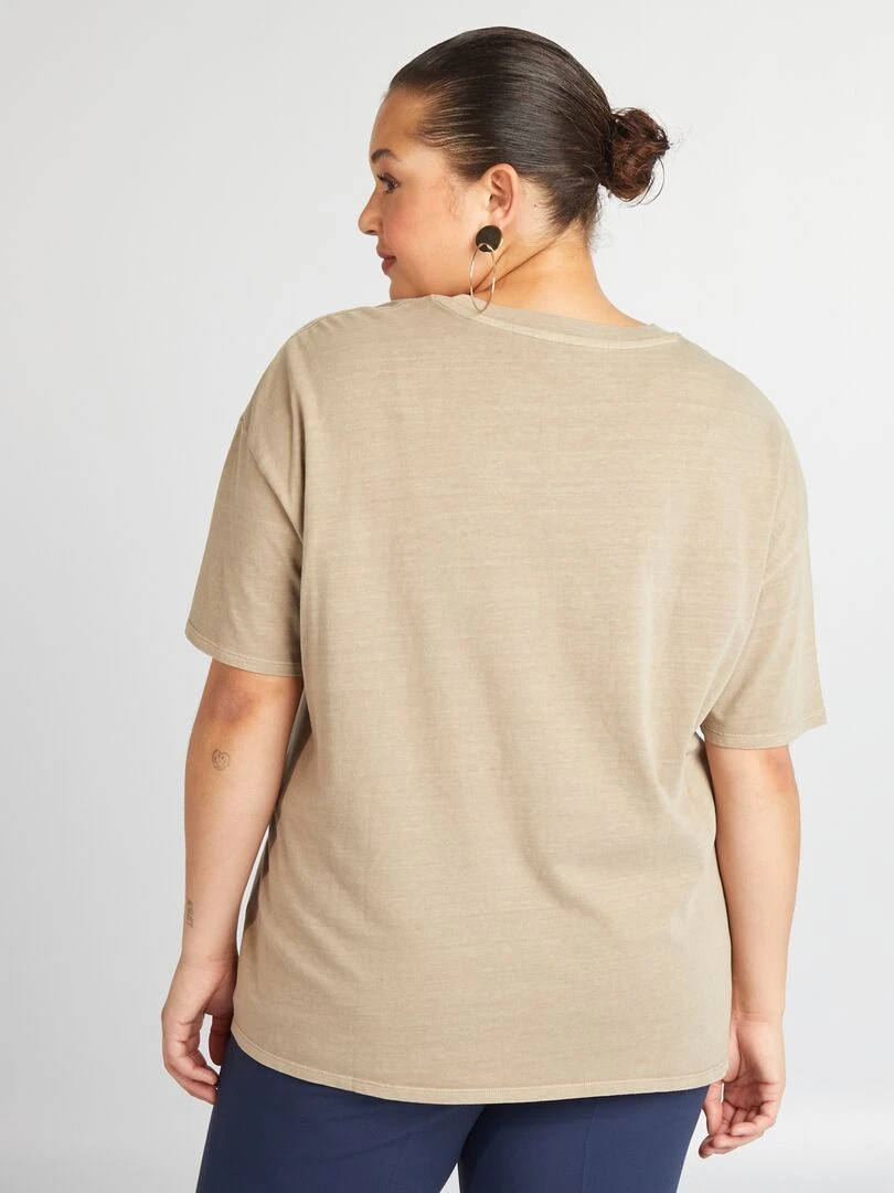 T shirt en jersey chiné   Beige
