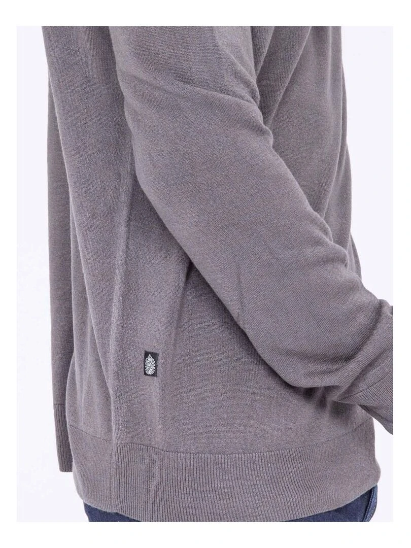Pull col roulé aspect cachemire LOVOU   gris anthracite