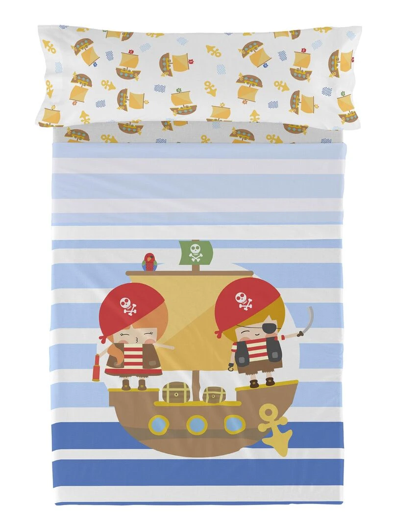 Parure de lit 2 pièces Pirate ship "Happyfriday"   Blanc