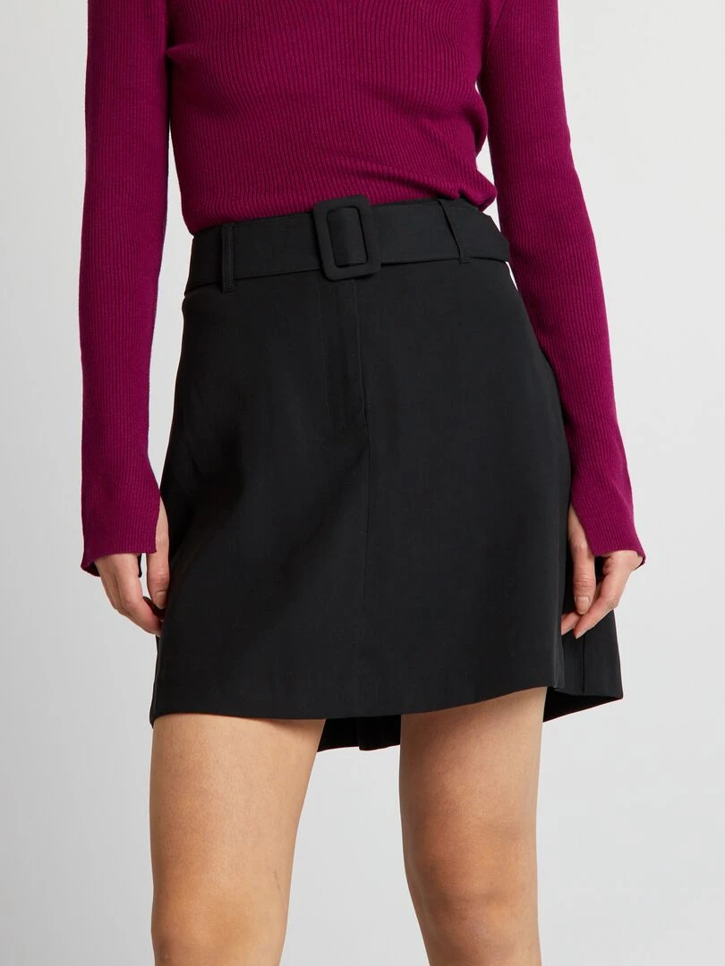 Jupe courte ceinturée   noir