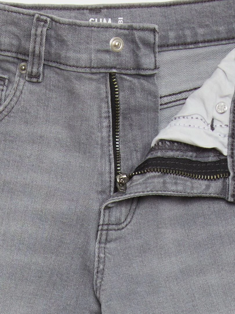 Jean slim taille ajustable   Gris clair