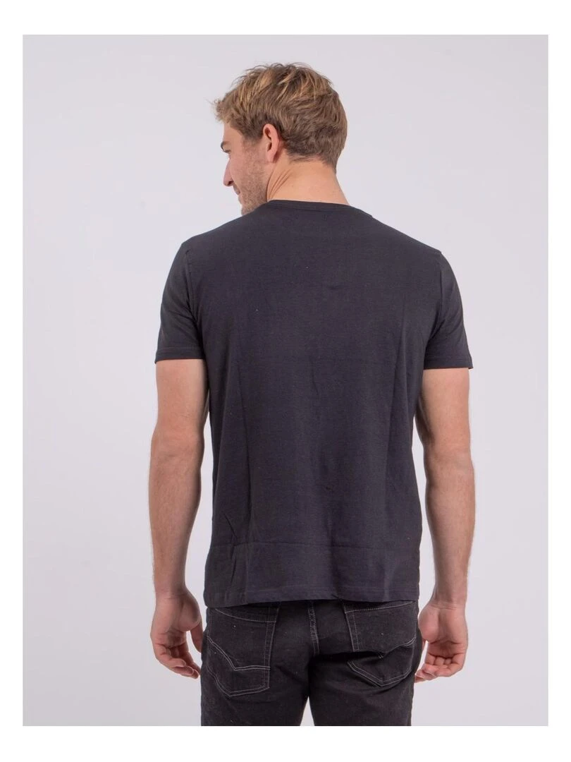 T shirt col rond pur coton NABALEX   Noir