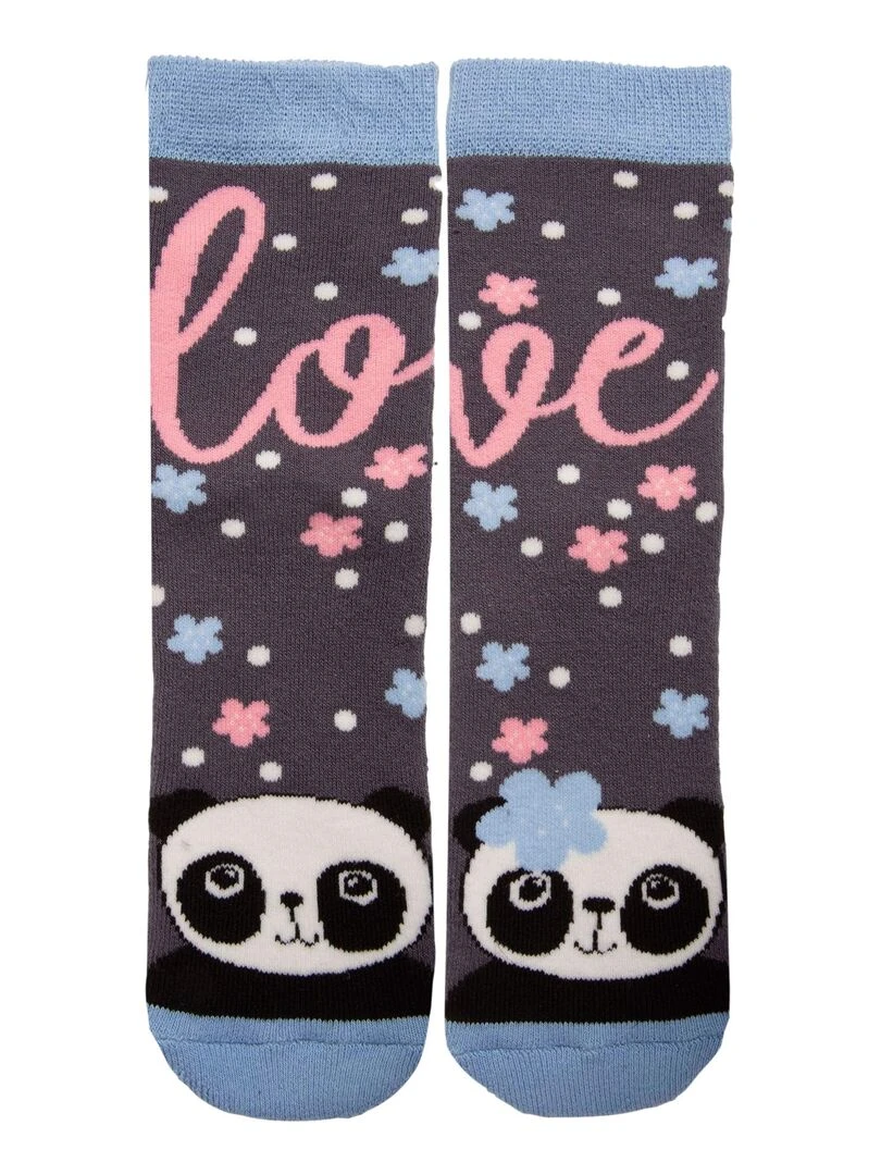 Chaussettes antidérapantes panda Gris 27/34 Gris