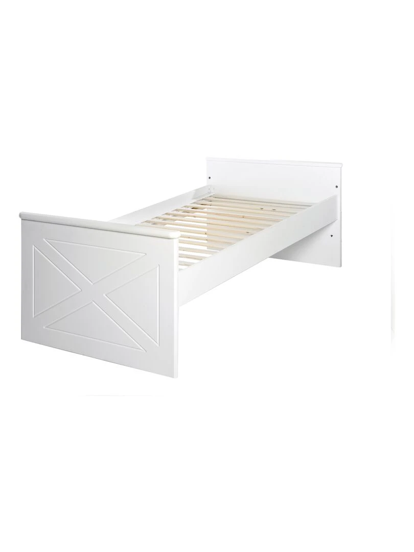 ROBA Lit bébé évolutif "Constantin"   70x140   Hauteur Réglable   0 à 7 Ans   Blanc/Blanc Canadien   Blanc