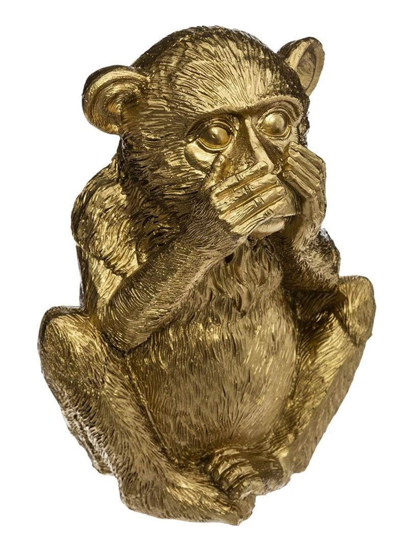 Ensemble de 3 singes sagesse en résine or 17 cm Doré/or