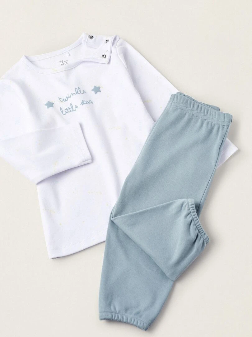 Pyjama en coton pour bébé garçon 'Little Star' manches longues UNDER THE STARS   Blanc