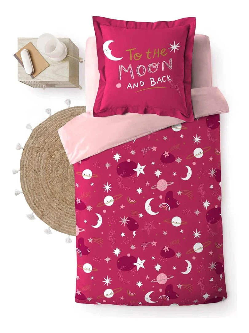 Parure housse de couette Collection Nuit Etoilée Rose