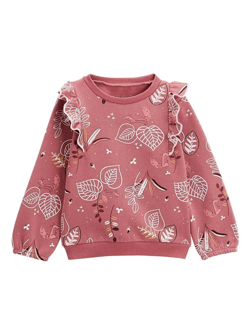 Sweat shirt bébé en molleton Léonie Rose