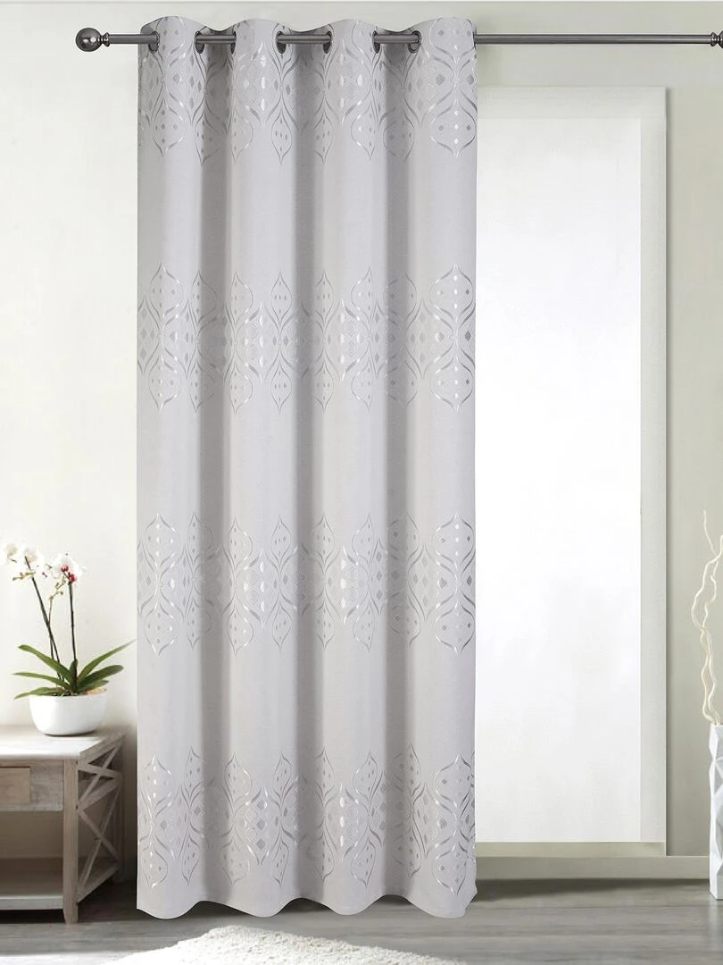 Rideau obscurcissant à motifs brillants Ecru