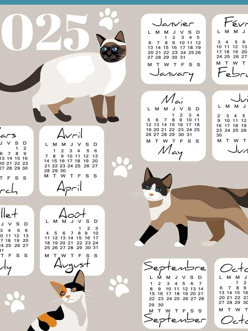 Torchon de cuisine chat Beige
