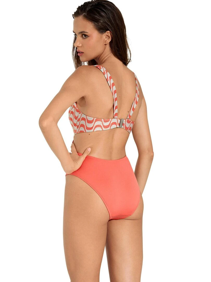 Maillot de bain une pièce monokini préformé sans armatures Iceland Orange