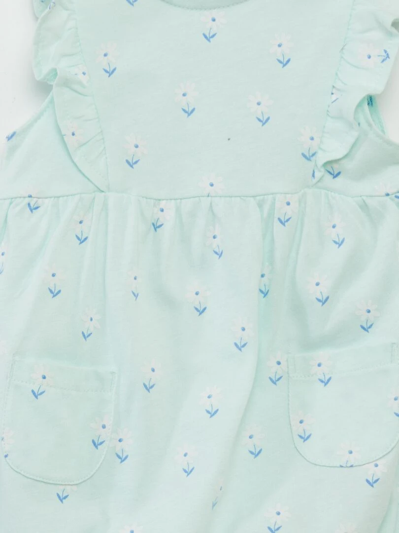 Barboteuse en coton à imprimé   Vert