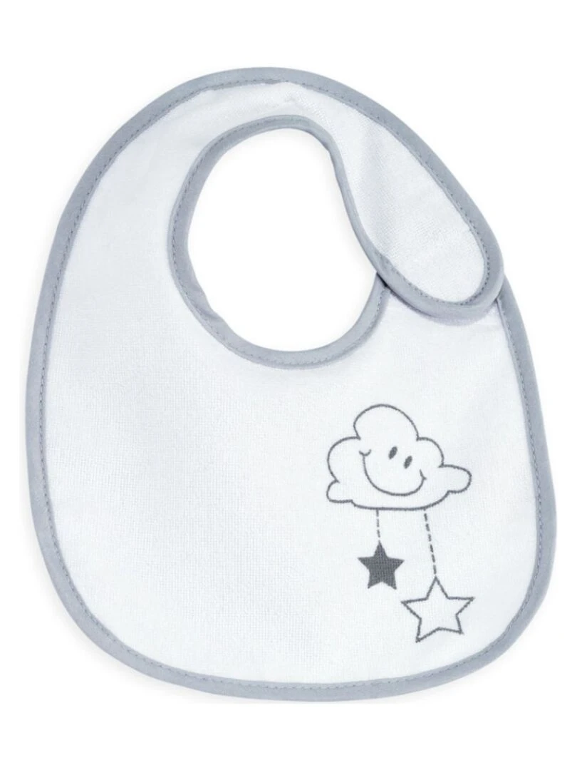 Lot de 7 bavoirs de naissance Nuage gris   Gris