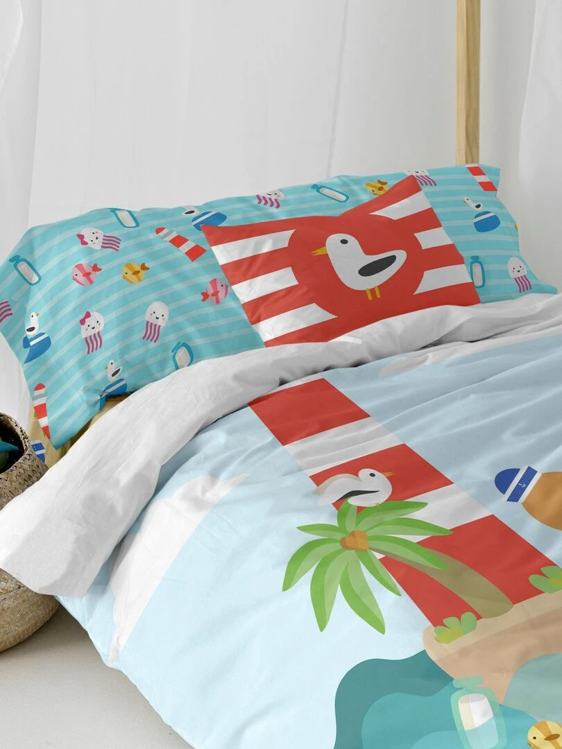 Housse de coussin Lighthouse "Happyfriday"   Blanc