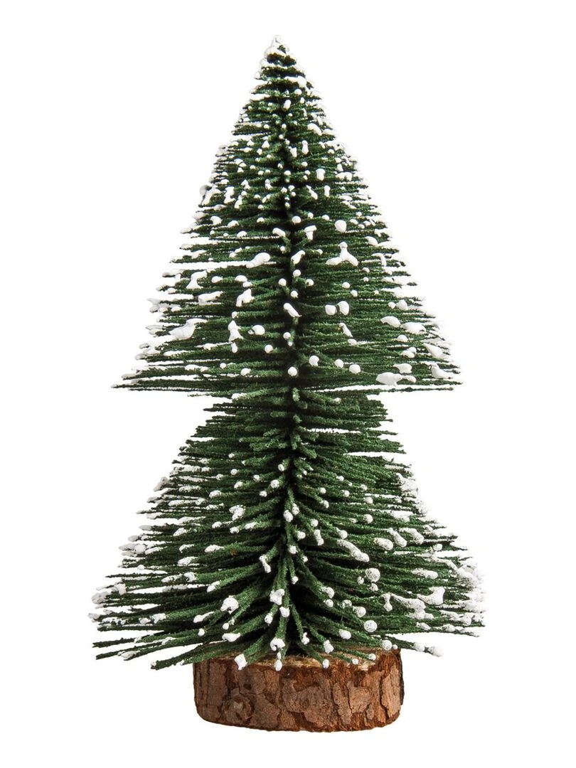 Sapin enneigé vert décoratif Miniature 15 cm Vert
