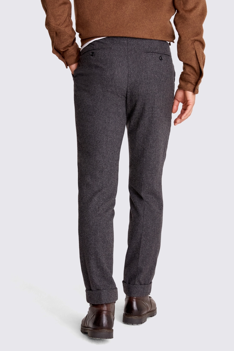 Tailored Fit Charcoal Flannel Trousers Buy Online at Moss