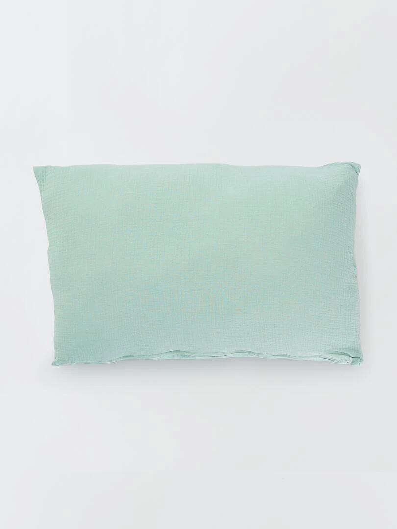 Coussin double gaze de coton   Vert amande