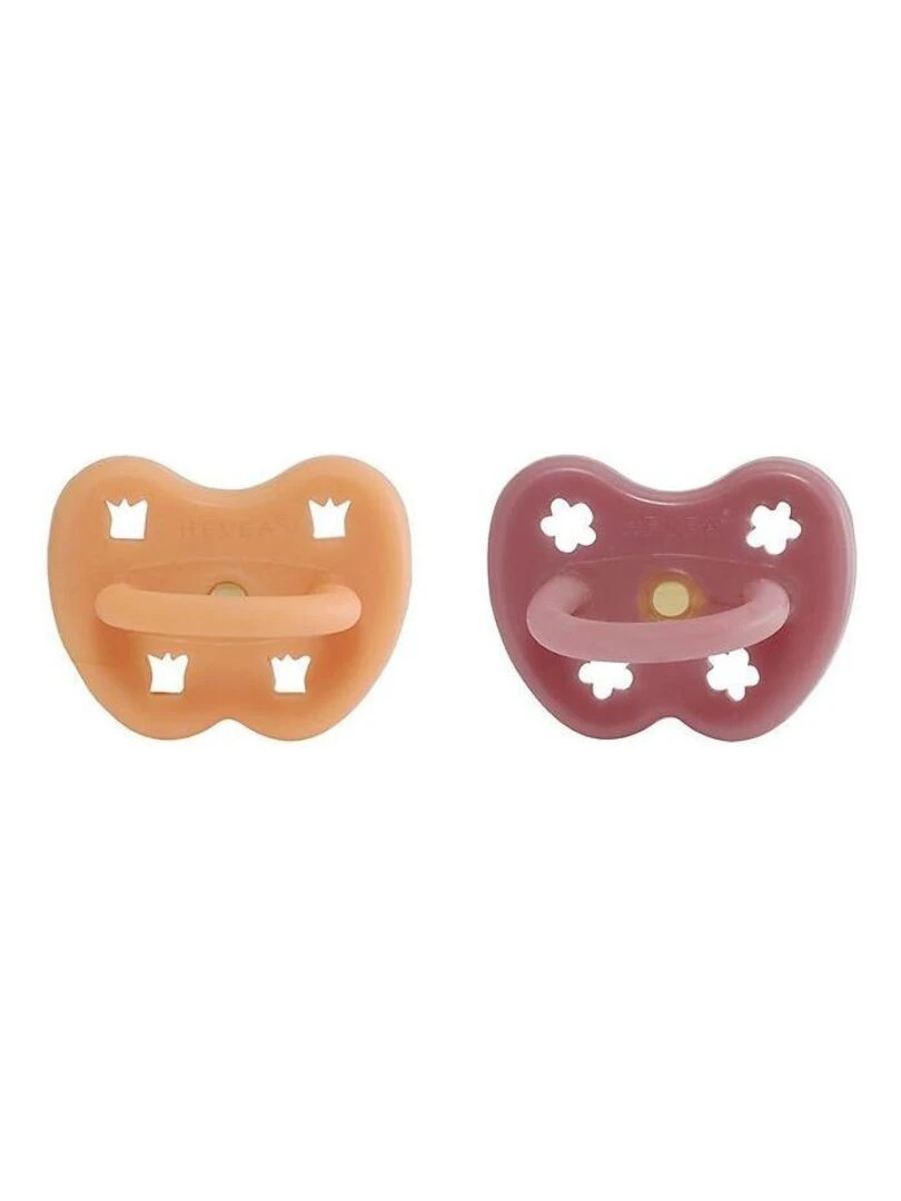 Tétine physiologique caoutchouc naturel 3 36 mois   Orange et Rouge (2pcs)        Orange