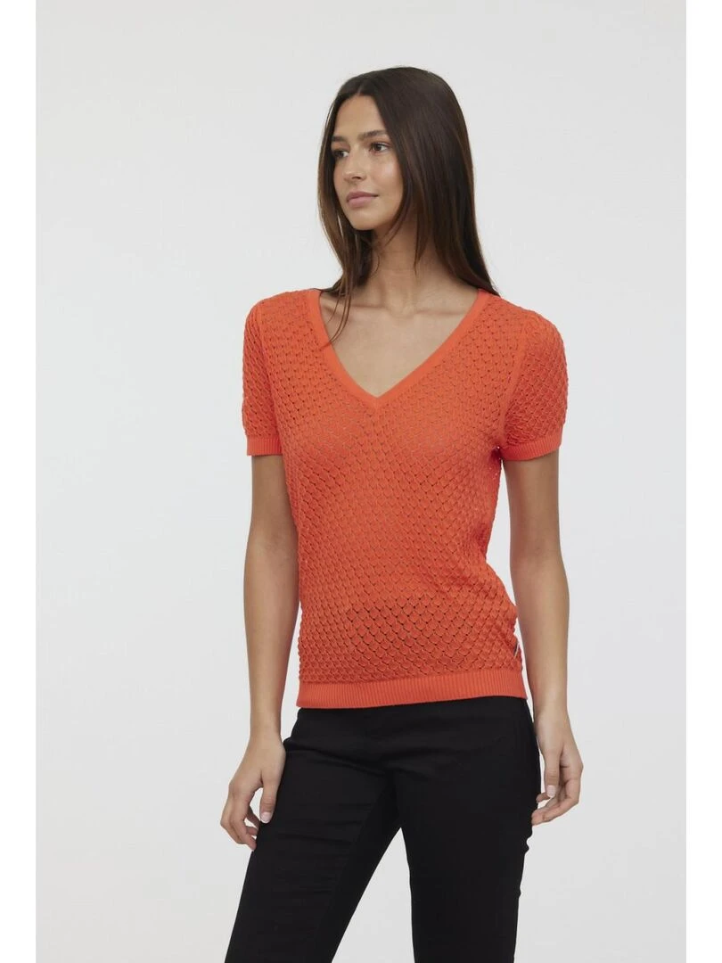 Lee Cooper   Pull manches courtes coton regular CABI   Orange