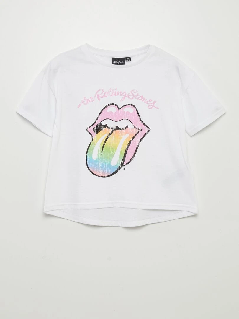 T shirt 'Rolling Stones' blanc