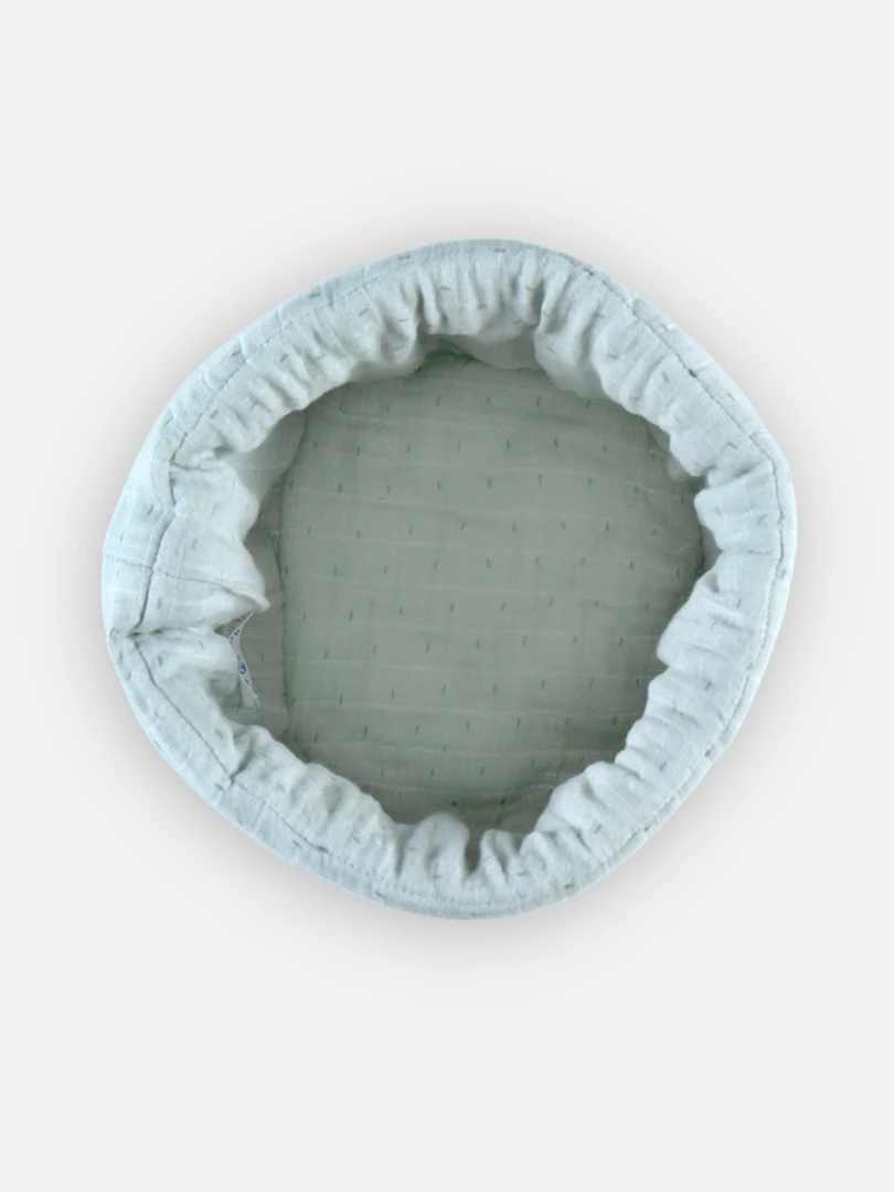 Beauty Case Mousseline De Coton Bio Ouatinée  Écru/sauge   Vert