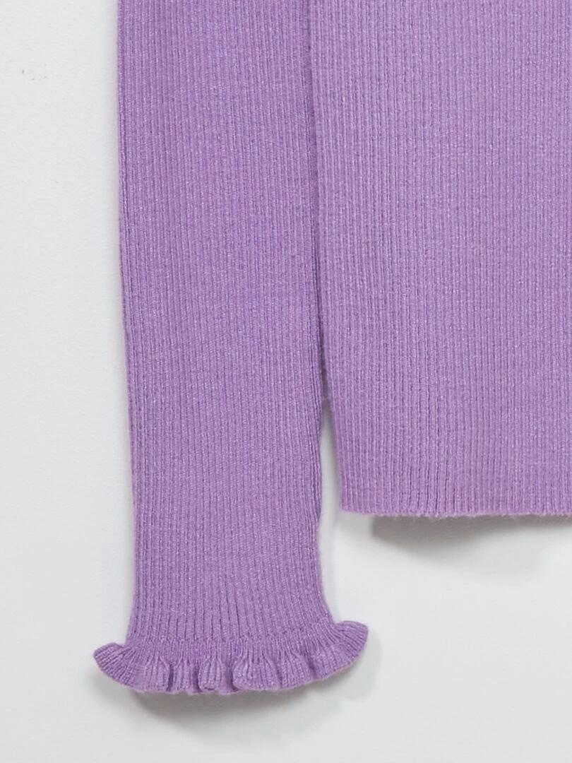 Pull en maille côtelée Violet