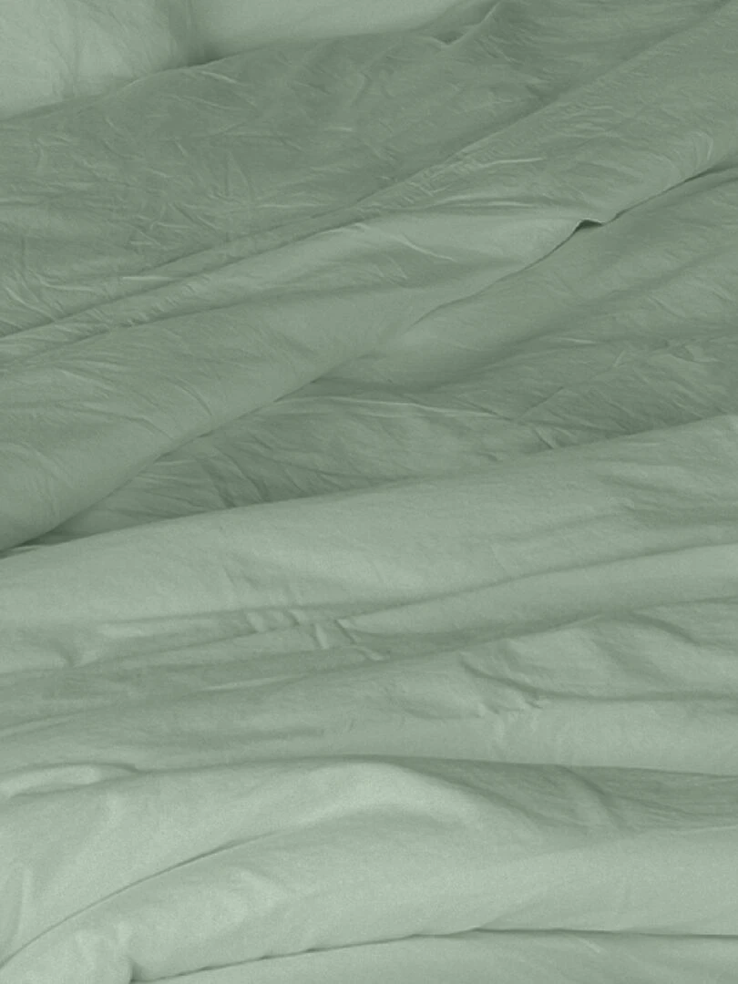 Housse de couette unie en coton Lavé   Kaki