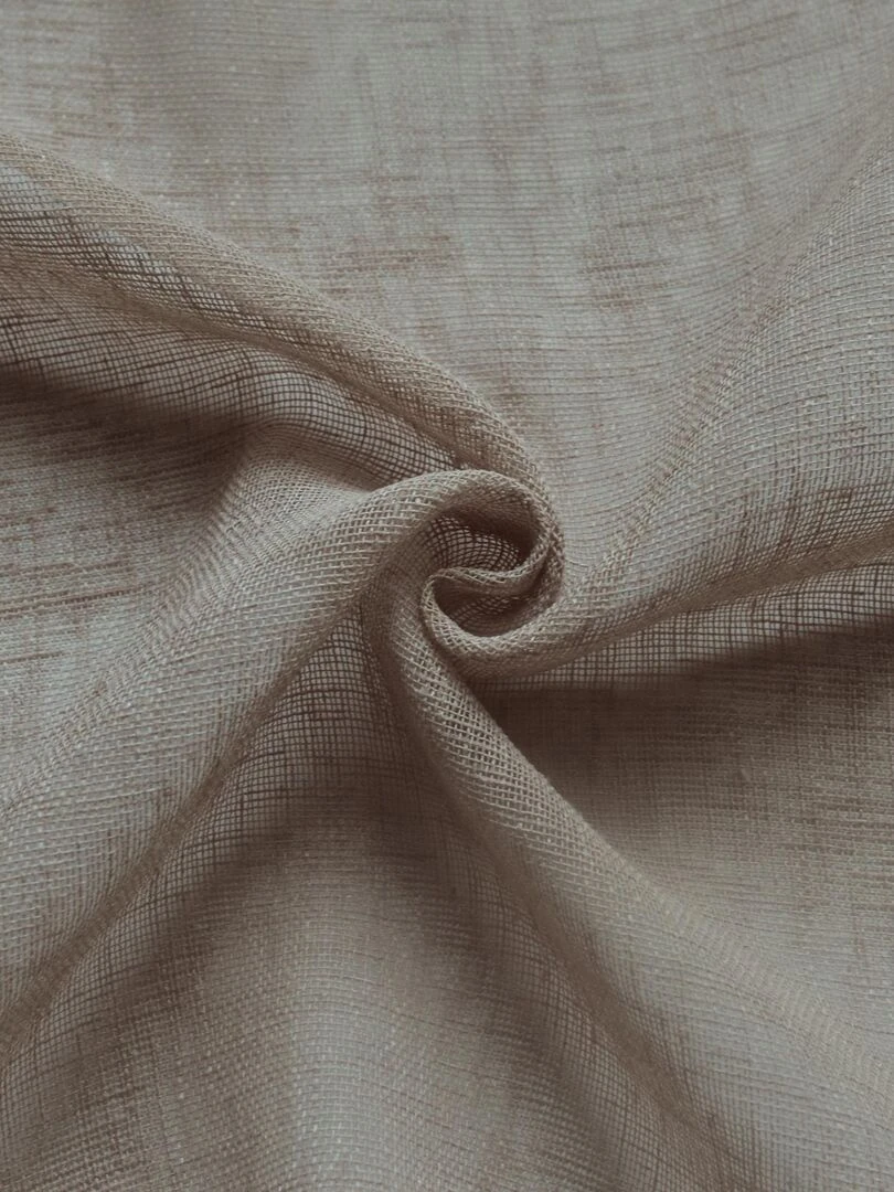 Voilage traditionnel en étamine unie       Effet lin   Beige