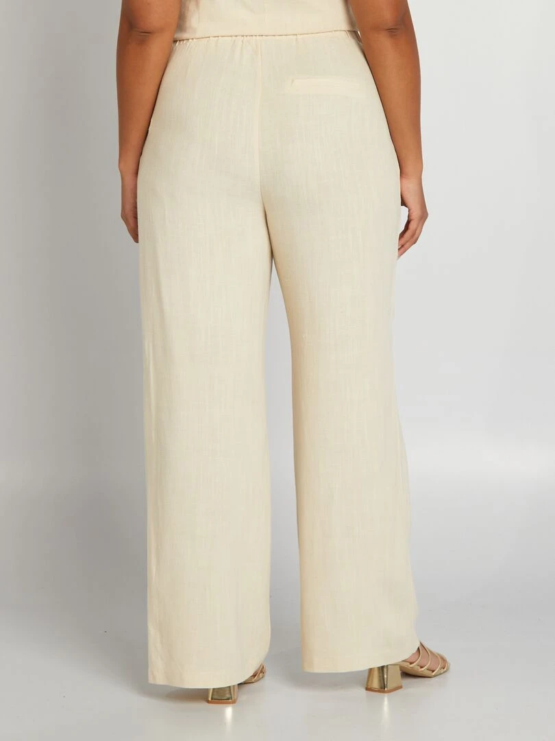 Pantalon de tailleur en lin mélangé   Beige