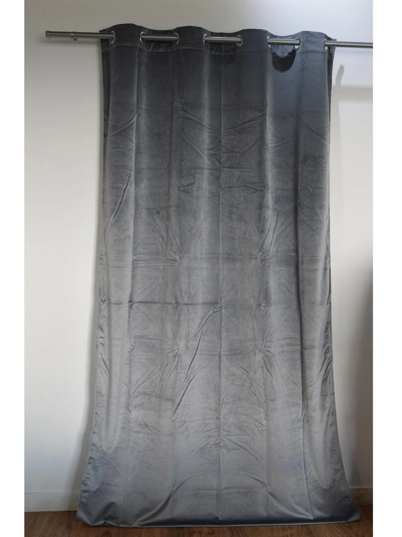 Rideau en velours occultant Gris foncé
