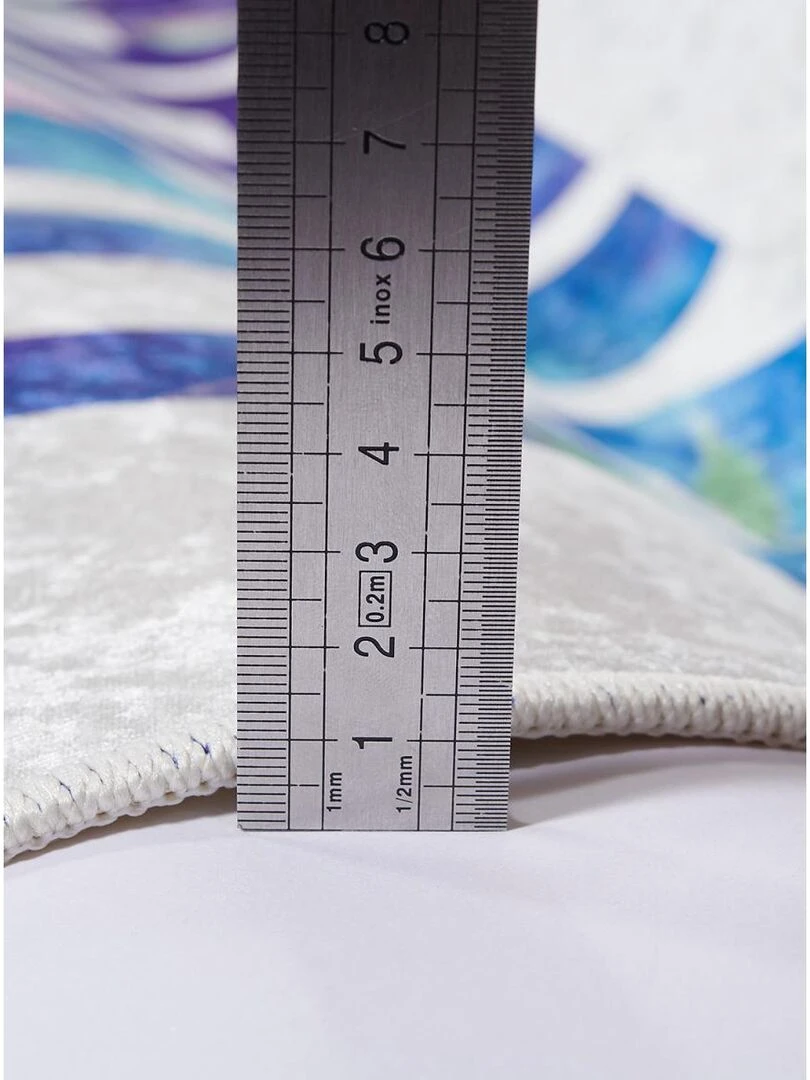 Tapis enfant BOHO CAMPS en polyester doux et soyeux OEKO TEX®   Bleu