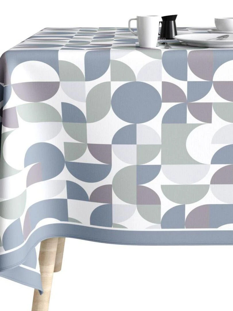 Nappe rectangulaire anti tache en Coton   Skandina Bleu   Bleu