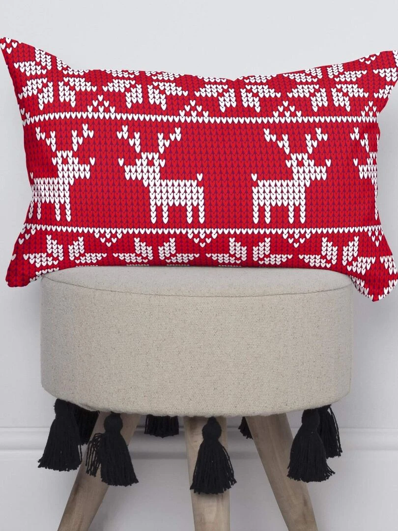 Housse de coussin Merry christmas "Happyfriday"   Blanc