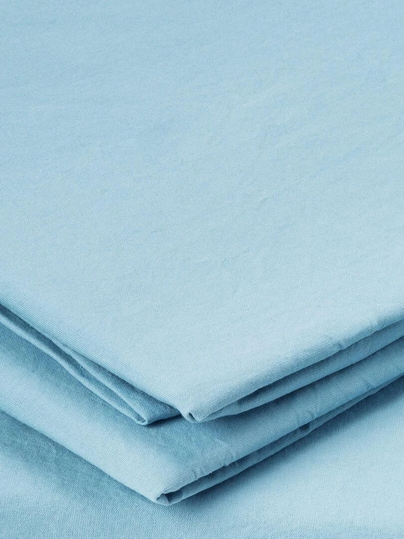 Taie d'oreiller en coton lavé   Bleu ciel