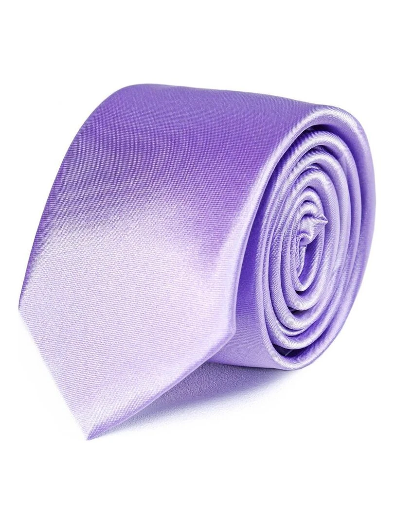 Cravate Slim Satin Unie Fabriqué en Europe Parme