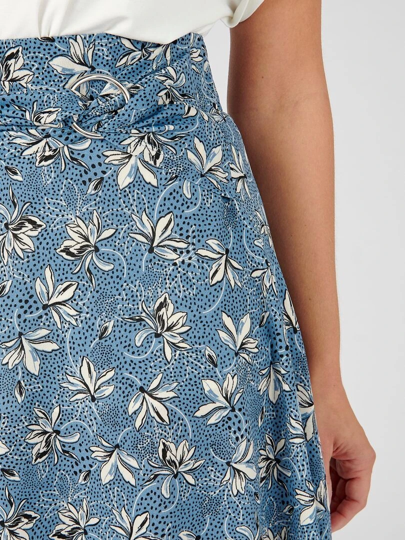 Jupe ceinture à boucle Damart Bleu pétrole