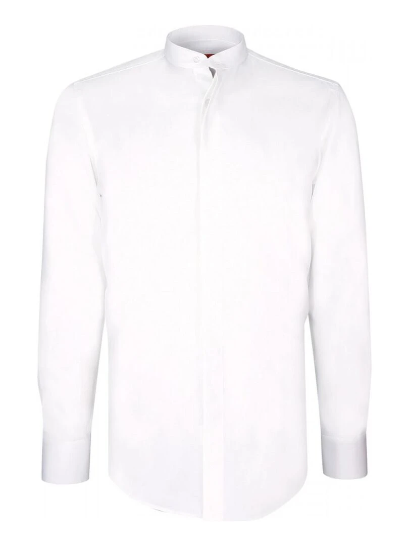 Chemise gorge cachée col mao SONNY Blanc