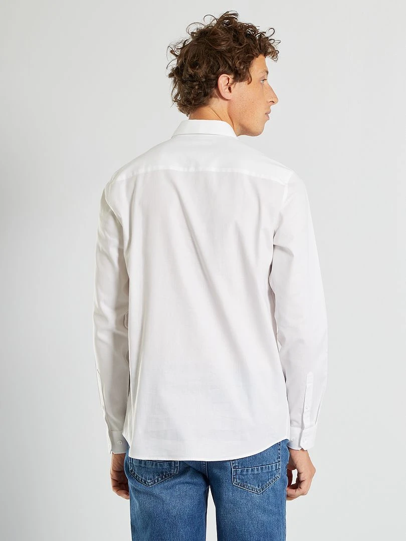 Chemise droite unie   blanc