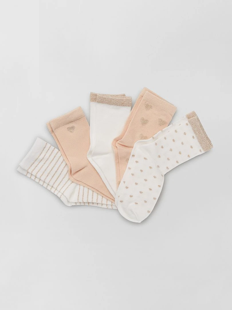 Lot de 5 paires de chaussettes hautes rose