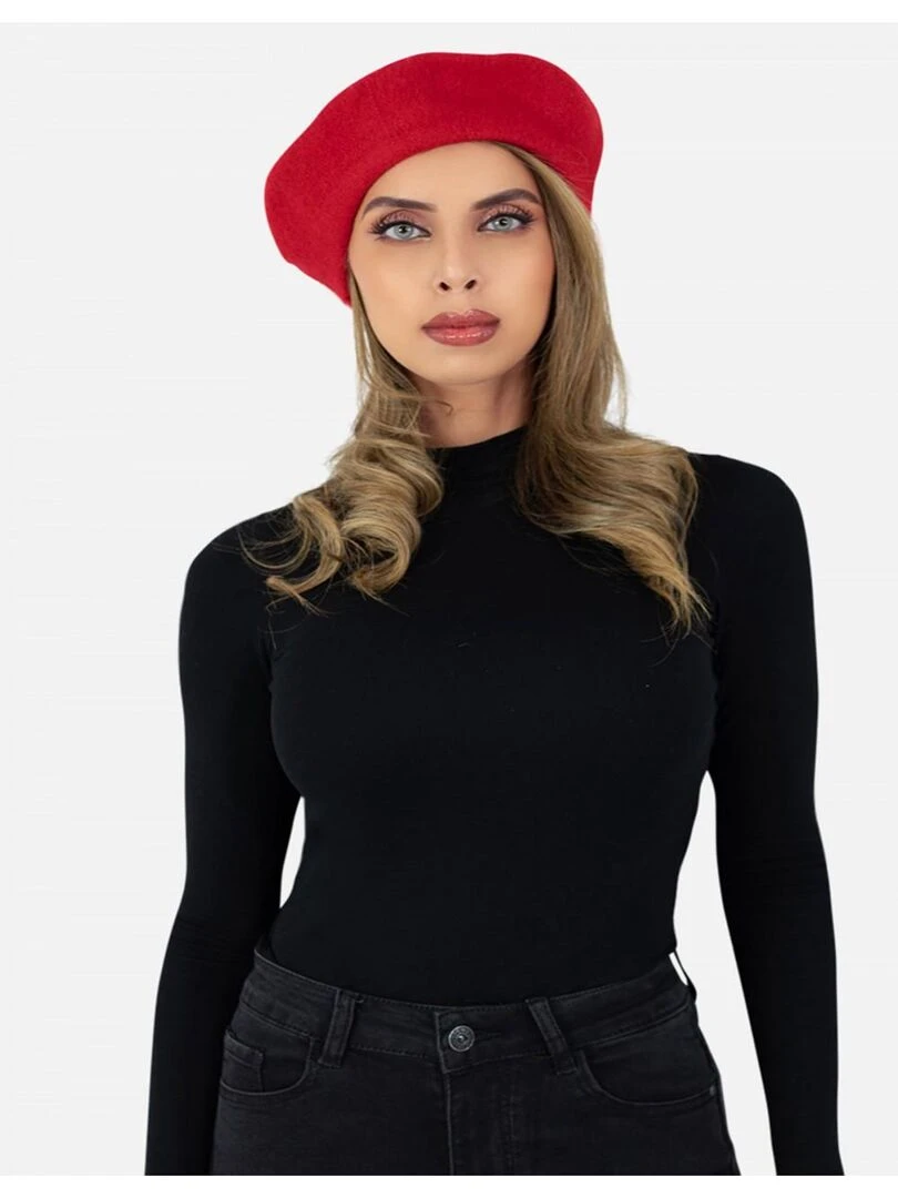 Beret en laine Kebello Rouge