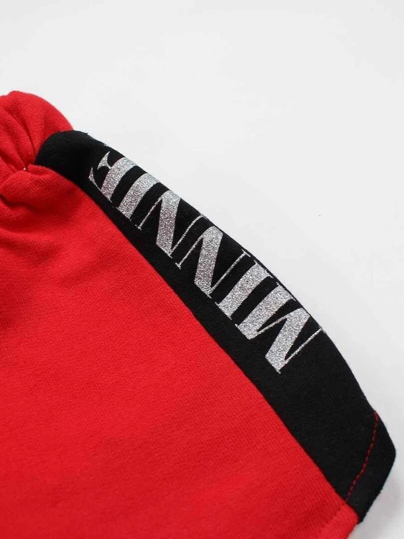 Disney   Short fille imprimé Minnie en coton   Rouge