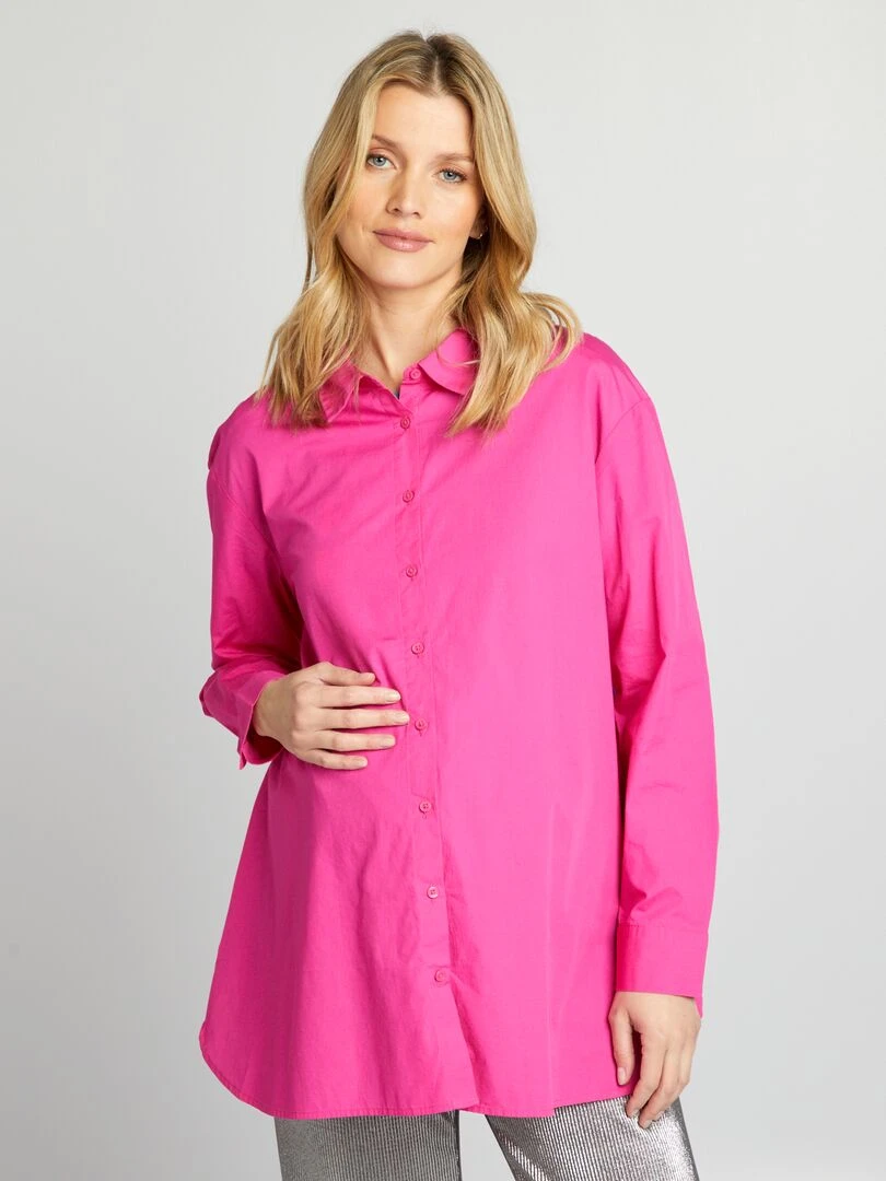 Chemise oversize de maternité   Rose
