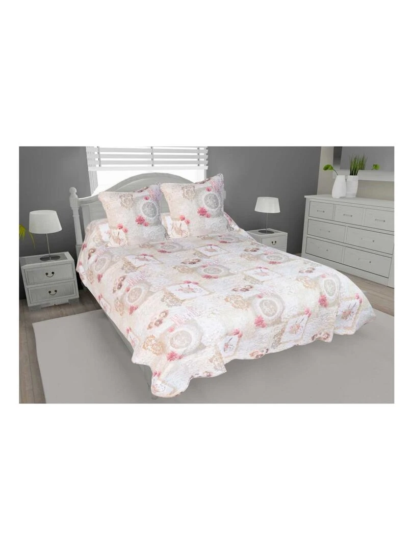 Couvre lit microfibre + taies home Blanc