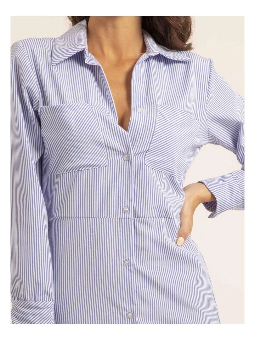 Robe chemise longue rayée IRNA   Bleu