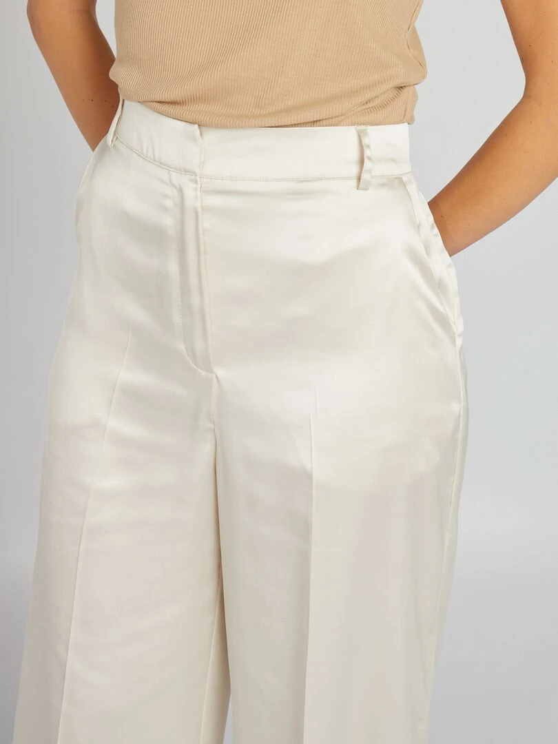 Pantalon en satin   Blanc