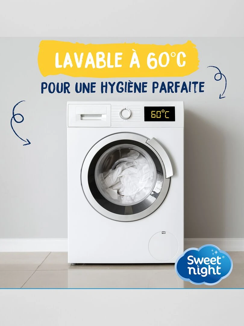 Protège matelas Coton Imperméable et Anti Acariens   blanc