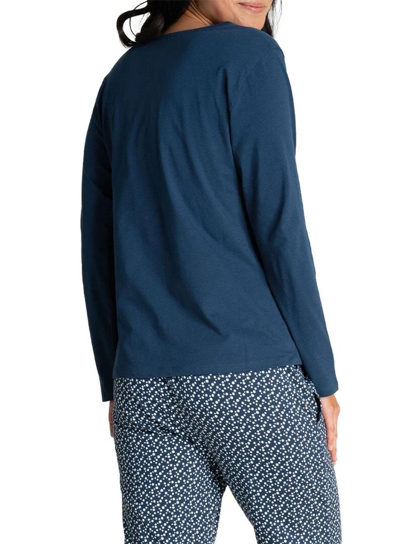 Pyjama long femme EASY   Bleu
